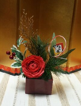 正月アレンジメント牡丹